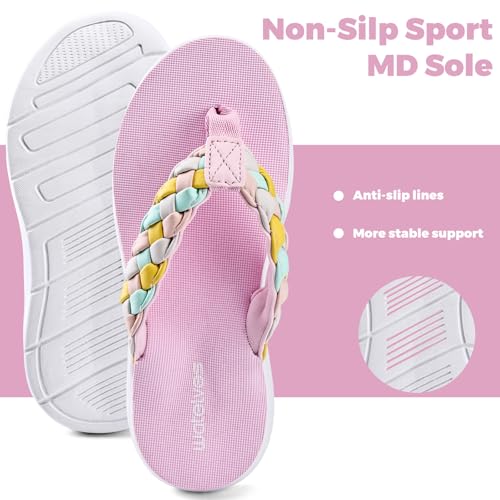 Image of WateLves Girls Flip Flops Non-Slip Casual Thong Sandals Summer Sandal Shoes for Beach Swim Pool (Little Kid /Big Kid)