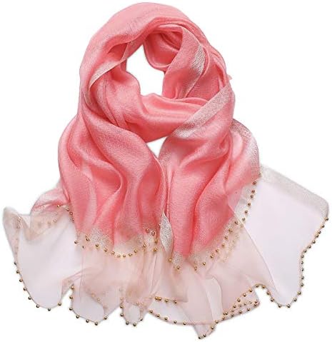 LumiSyne Spring Silk Scarf Chiffon Women's Solid Color Tulle with...