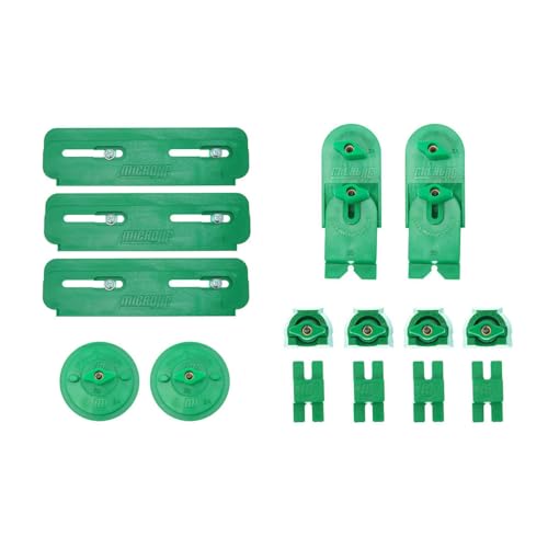 Image of MICROJIG MatchFit CNC Clamping Kit, Workholding Hold Down Clamps for Woodworking, CN-P1234K11, 11 Piece Set, Green