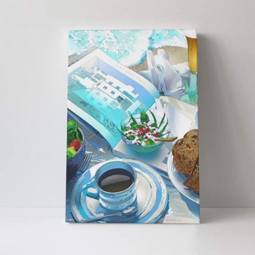 絵画 鈴木英人 ビーチ ブランチ キャンバスポスター 印刷 現代 油彩画 ウォールアート 部屋飾り インテリア 玄関 リビング ベッドルーム 16x24in/40×59cm [4]