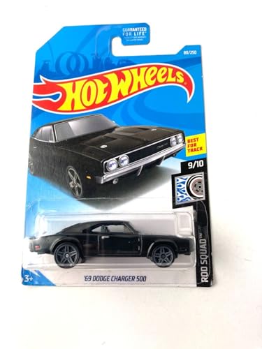 Hot Wheels 69 Dodge Charger 500 Rod Squad Negro miniatura 1