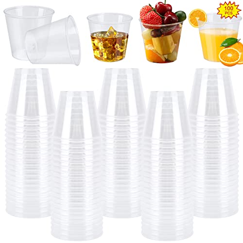 Yuehuabao 100Pcs Verres à Shot Transparent, 30ml Gobelets Réutilisables, Verres à Vin Parfaits pour les Fêtes, les Pique-Niques, les Barbecues, les Événements de Voyage Cover