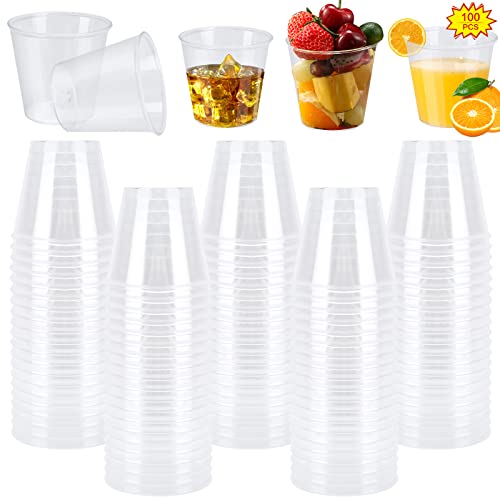 Yuehuabao 100Pcs Verres à Shot Transparent, 30ml Gobelets Réutilisables, Verres à Vin Parfaits pour les Fêtes, les Pique-Niques, les Barbecues, les Événements de Voyage