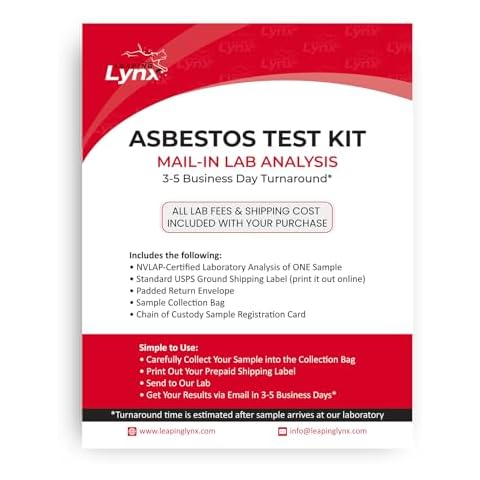 Asbestos Test Kit for Home, NVLAP Lab Test Fee & Shipping Label Included, 72-Hour Results, Certified DIY Asbestos Testing Kit with Easy Instructions & Fast Turnaround, Popcorn Ceilings, Tiling, & More Cover