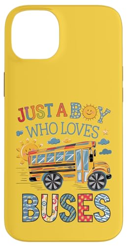 School Bus Costume Fun Just a Boy who loves Buses Bus Lover Custodia per iPhone 14 Plus
