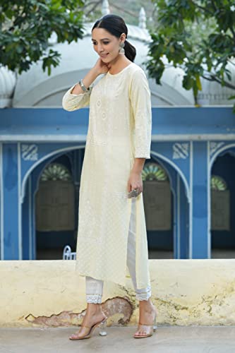 Image of Juniper Women's Rayon Printed Straight Kurta