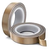 Flexzion High Temp Teflon Tape for Impulse Sealer, Vacuum Sealer, Heat Sealing, Food Packaging & Industrial Use - Teflon Fiberglass PTFE Tape, 13mm x 10m (0.5in x 32.8 Ft)
