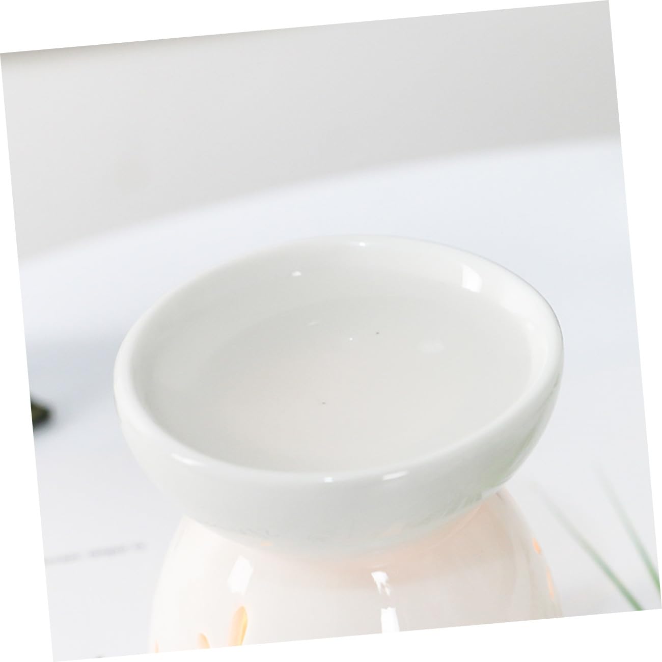 Brûleur D’aromathérapie en Céramique Blanc, Lot de 2