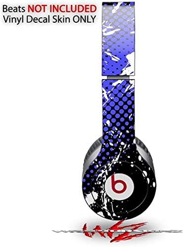 Skin Decal Wrap Works with Original Beats Solo HD Headphones Halftone Splatter White Blue Skin Only (Headphones NOT Included)