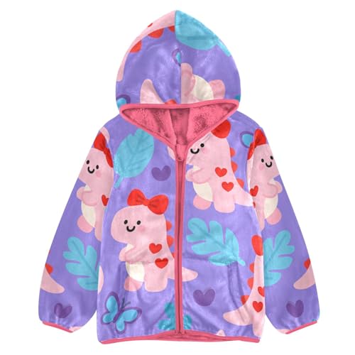 GuoChe Purple Background Boys Hooded Fleece Jacket