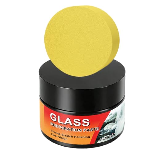 Glass Scratch Repair Kit - 50g with Sponge Polishing Cleaning Wax - Car Windshield Scratch Remover,for Truck SUV RV Sedan Automotive Outdoor Travel Road Trip Home Apartment