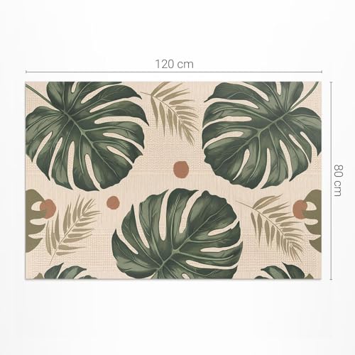 Tapis en vinyle pour cuisine salon et chambre au motif monstera exotique - 4
