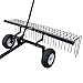 Yard Tuff Pine Straw Rake, Steel Lawn Sweeper with 24 Spring Tines, 60-Inch - Leaf Collector Attachment with Pin Hitch for ATV, UTV or Utility Tractor