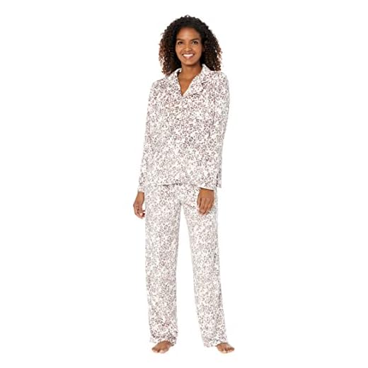 Karen Neuburger womens Long Sleeve Minky Fleece Girlfriend Pj With Socks Pajama Set, Lady Leopard, Small US