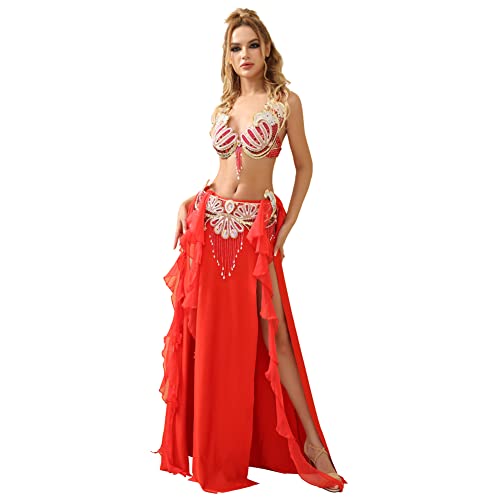 ROYAL SMEELA Belly Dance Costume Womens Professional Belly Dance Outfits Belly Dance Bra Belt Skirt Set Carnival Costumes Womens Belly Dance Clothing Belly Dance Costume For Women Belly Danci product thumbnail 9