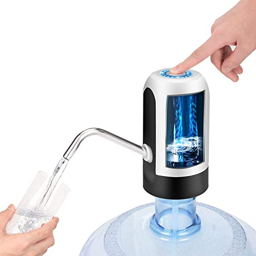 Water Bottle Dispenser 5 Gallon Water Bottle Pump Usb Charging Automatic Drinking Water Bottle Pump, Portable Water Dispenser Pump For Camping, Kitchen, Workshop, Garage-White #TOP1