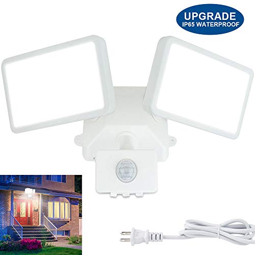 DLLT LED Motion Sensor Security Flood Light Outdoor-20W Pir Sensor Wall Lamp Fixture