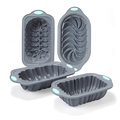 Tongjude 4 Piece Silicone Loaf Pan for Baking Bread, Non-Stick Kitchen Oven Bread Pan, Perfect for Banana Bread, Sandwich Bread, Pound Cake and Meatloaf, 6 Cups, Grey Tongjude 4 Piece Silicone Loaf Pan for Baking Bread, Non-Stick Kitchen Oven Bread Pan, Perfect for Banana Bread, Sandwich Bread, Pound Cake and Meatloaf, 6 Cups, Grey