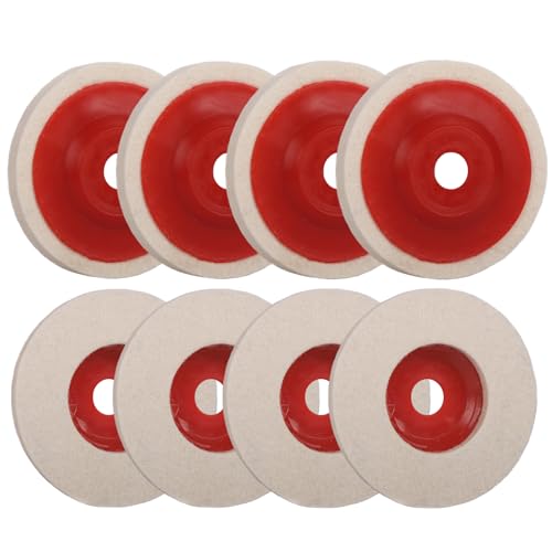 HWXINIE バフ 100mm 6個セット細目,マジックテープ式 ポリッシャー バフ 超微粒子用 洗車用品 平型 研磨パッド