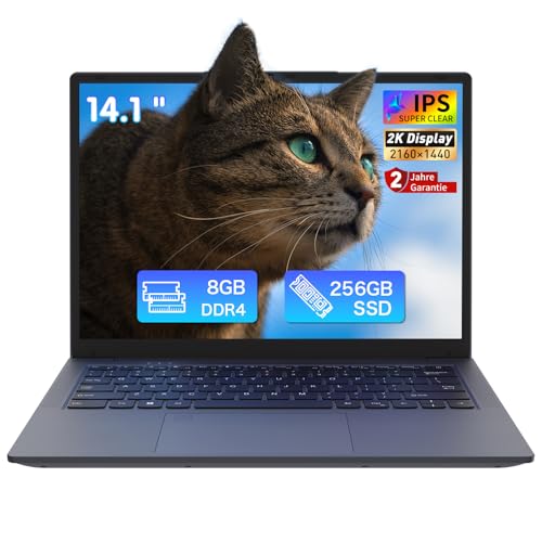 Auusda Laptop 14 Zoll 2K Display (2560×1440), Quad-Core N5105 bis 2.9GHz, 8GB DDR4 RAM 256GB SSD, 6000mAh Akku, Business Notebook mit Fingerabdrucksensor, Speicher auf bis zu 8TB erweiterbar Auusda Laptop 14 Zoll 2K Display (2560×1440), Quad-Core N5105 bis 2.9GHz, 8GB DDR4 RAM 256GB SSD, 6000mAh Akku, Business Notebook mit Fingerabdrucksensor, Speicher auf bis zu 8TB erweiterbar