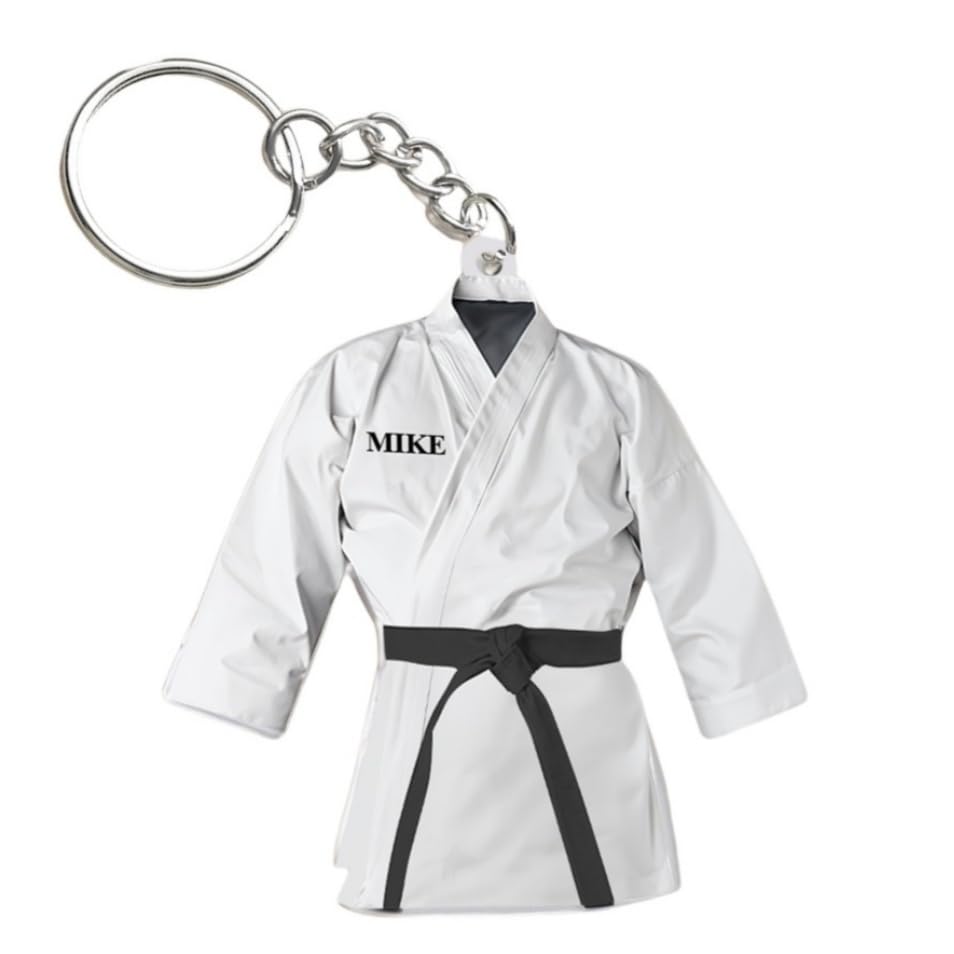 SOUFEEL Llavero de Uniforme Personalizado con Nombre Llaveros Personalizados de Acrílico Para Mujeres Hombre y Entusiastas de las Artes Marciales Regalos Personalizados para Cumpleaños y Navidad