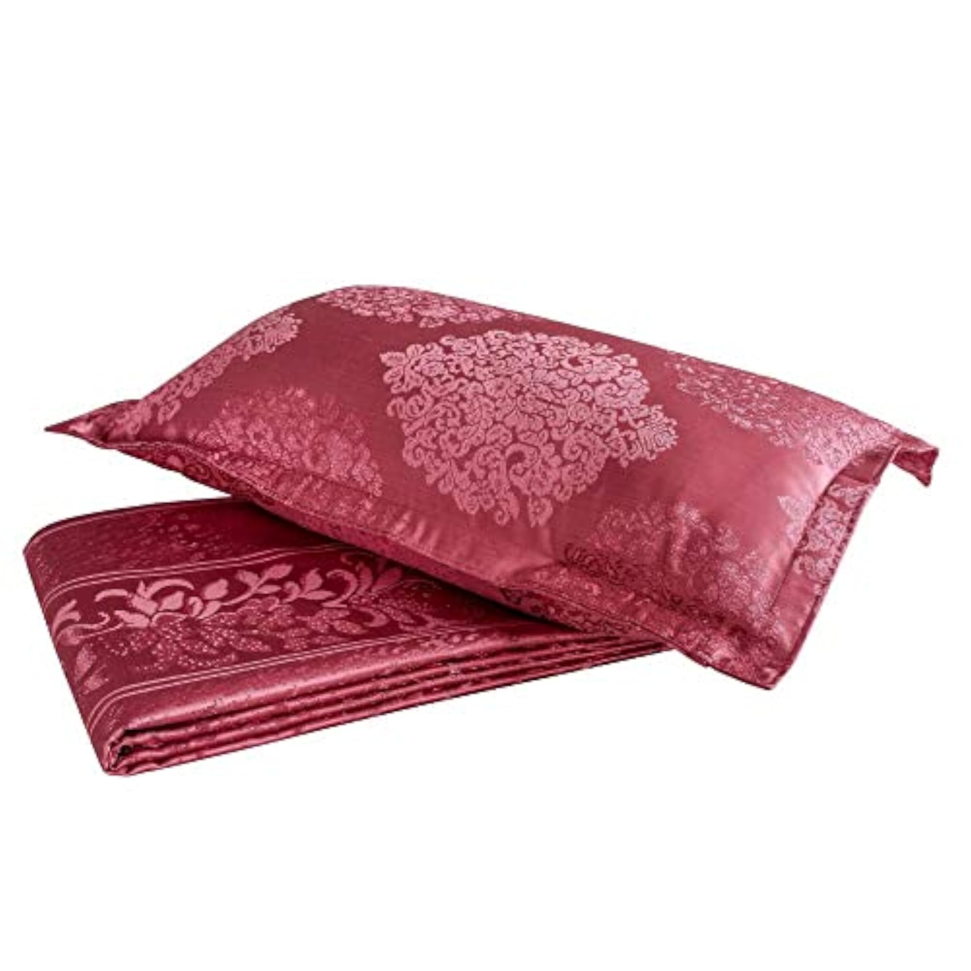 Styria Satin Poly Cotton Double Bed Bedcover Set with 2 Pillow Covers, Floral Pattern