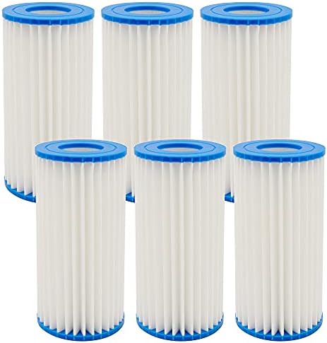 Aliddle Swimming Pool Filter (6 Pack) Fits for Intex A/Intex C,Intex 29000e/59900e,Suitable for Cartridge Type III 58012,Easy to Set Pool Filter