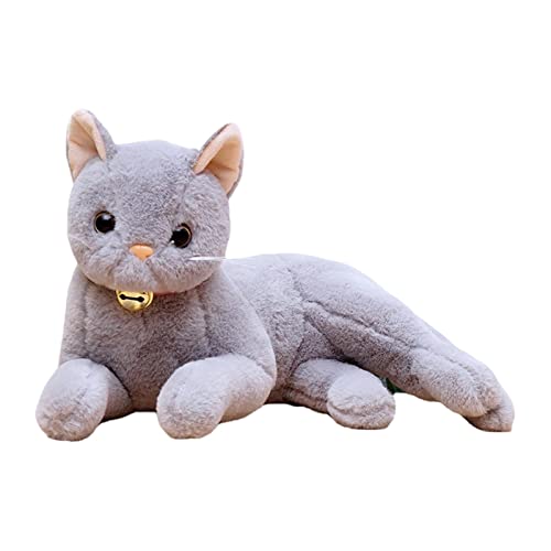 Chat en peluche réaliste Qianly : oreiller décoratif et doudou doux pour bébé