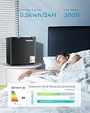 EUHOMY 46L Mini Fridge - Small Table Top Fridge with Reversible Door & Chiller Box, 7-Level Adjustable Thermostat, Low Noise (39 dB) - Perfect for Bedroom & Office, Energy Efficient, Black - Image 6