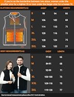 burngogo Beheizbare Weste Heizweste Herren Damen 6 Zonen Heizung 3 Temperaturregler Beheizte Weste Beheizbare Jacke (Ohne Powerbank), L Schwarz – Ansicht 6