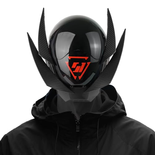 Punk Mask Cosplay for Men Futuristic Samurai Cosplay Costume Accessory Techwear Punk Helmet for Halloween (Style-D)
