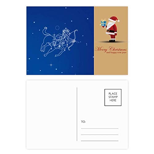 Cartes postales Sagittaire du Père Noël en lot de 20 idée cadeau pour les fêtes