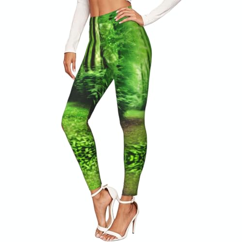 Leggings suaves para mujer Green Nature mallas de compresión yoga y paseo