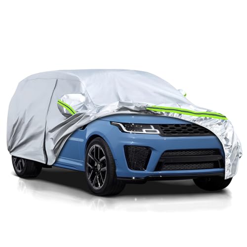 JUDANNA Car Cover Waterproof Breathable Intended for Land Rover Range Rover Sport 2005-2024, Outdoor Car Cover Full Car Cover Sun Rain UV Dust All Weather Protection Windproof, Silver