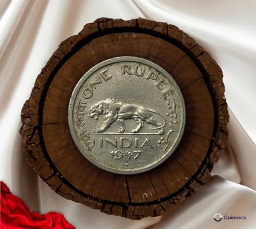 Image of One Rupee 1947 George VI King Emperor Nickel, British India Historic Old Coin for Collection | Last One Rupee Coin of British India, Multi