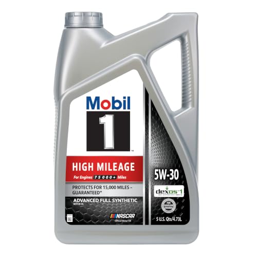 Mobil 1 High Mileage Full Synthetic Motor Oil 5W-30, 5 Quart