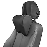 anzhixiu Car Neck Pillow for Driving- Memory Foam Neck Pillow for Car for Cervical Support and Neck Pain Relief - T-Shaped Straps for Height Adjustment,Black