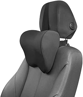 anzhixiu Car Neck Pillow for Driving- Memory Foam Neck Pillow for Car for Cervical Support and Neck Pain Relief - T-Shaped Straps for Height Adjustment,Black