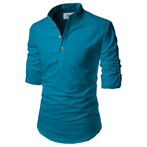 Image of Men's Full Sleeve Beige Color Cotton Blend Spread Slim Fit Shirt Style Kurta for Men and Boys