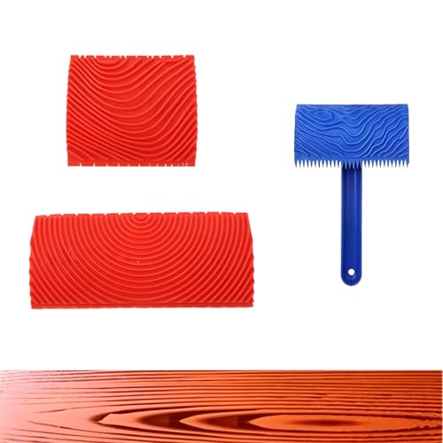 Wood Grain Tool Set Wood Grain Painting Tool,Woods Grains DIY Paint Tools Rubber Graining Tools for Wall Room Art Decoration (DS-003)