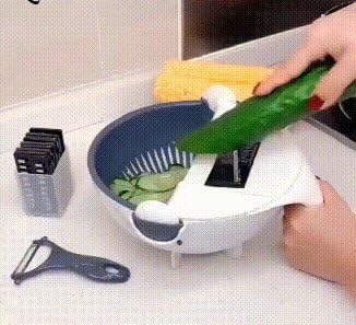 Multifunctional Rotating Vegetable Cutter, Manual Food Slicer, Kitchen Prep Tool