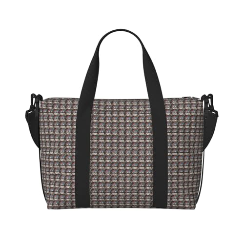 Bolso de mano ligero y versátil, diseño retro de matrícula para viajes cómodos