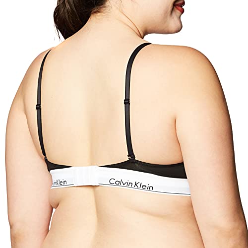 Calvin Klein Women's Modern Cotton Triangle Bra, Black, XL - Image 4