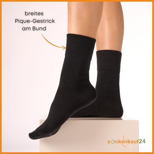 sockenkauf24 10 Paar Diabetikersocken für Herren & Damen ohne Gummibund & ohne Naht aus Baumwolle Diabetiker Socken mit Komfortbund ohne Gummi – Bild 5