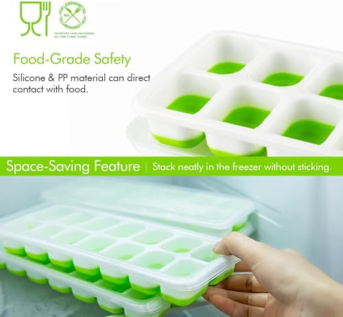 Bandeja de Silicona para Cubos de Hielo con Tapa y 14 Compartimentos miniatura 2