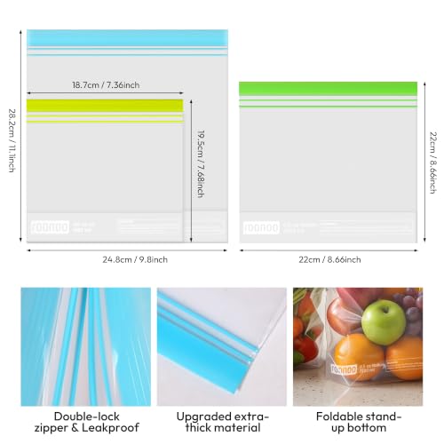 roonoo 24 Pack Reusable Food Bags