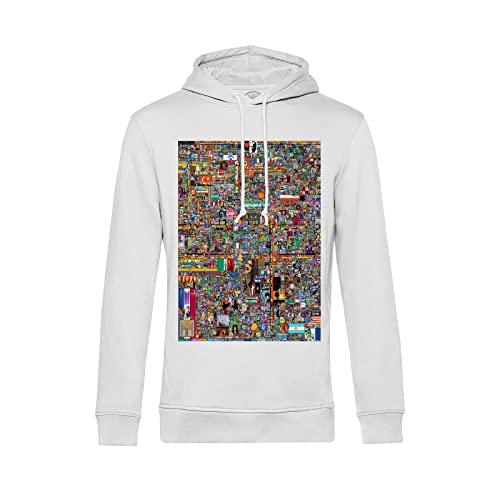 Sweat à Capuche Pixel War 2022 r/Place - Hoodie Geek et Meme Internet Pixel Art Noir