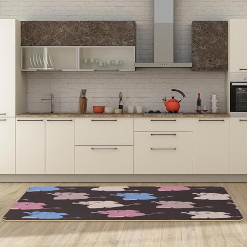 Alfombrillas de cocina absorbentes con elefantes para un suelo seco en el cuarto de lavado 3
