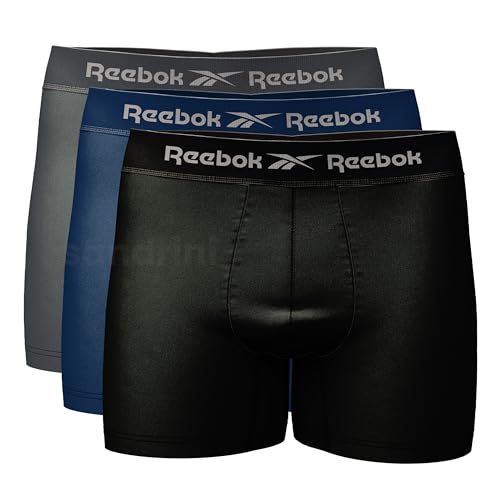 Kit 3 Cuecas Boxer Reebok Masculinas Microfibra Adulto Box Sem Costura Sortidas (BR, Alfa, G, Regula