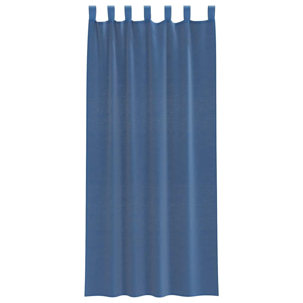 Zasłony z woalu, ze szlufkami, 2 sztuki, królewski błękit, 140 x 225 cm, poliestrowa dekoracja okienna, ochrona przed słońcem, do salonu, sypialni, na balkon